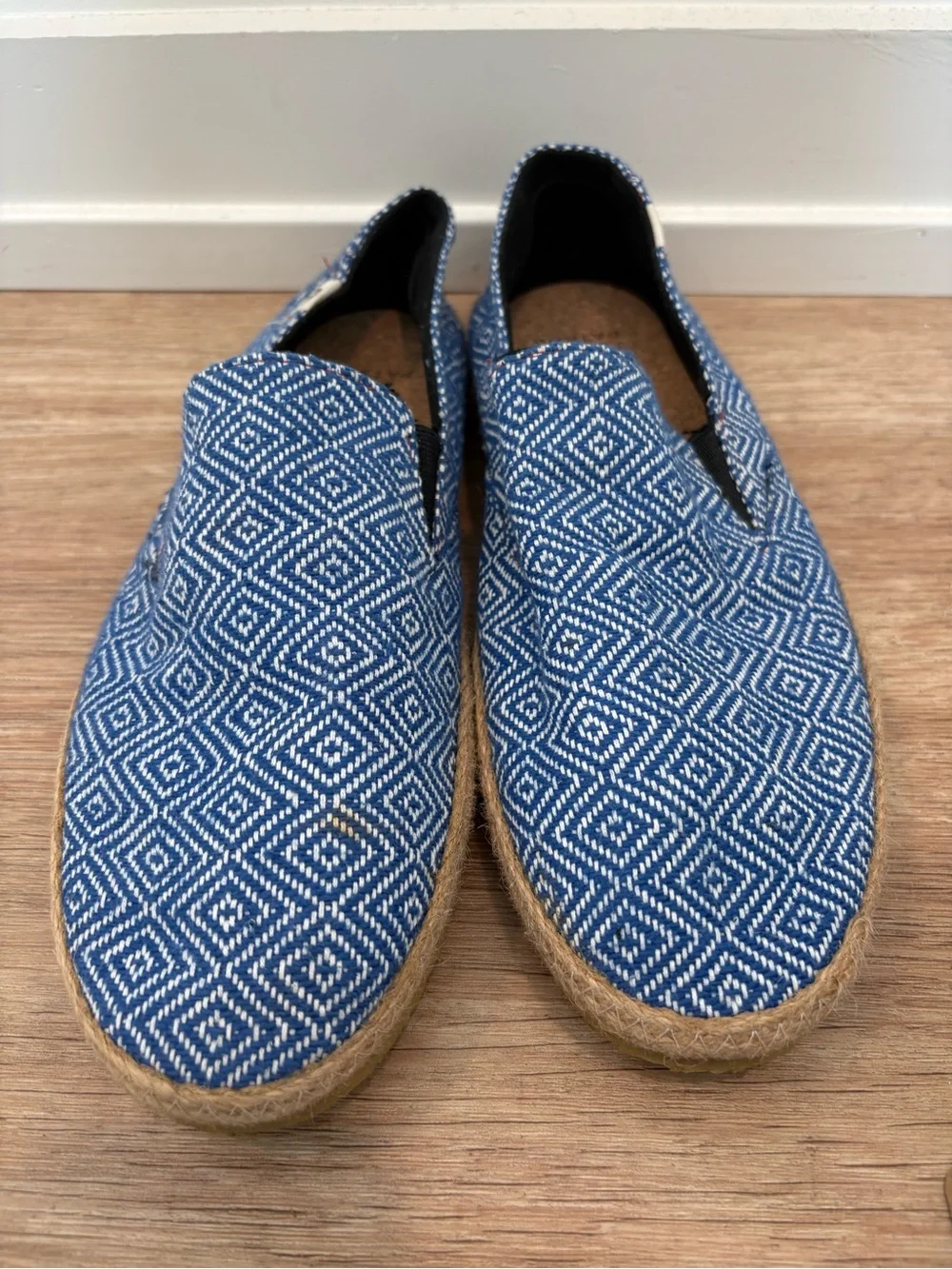 Patara Men’s Seeker Taj Blue Geometric Print Slip-On Espadrilles Canvas 10